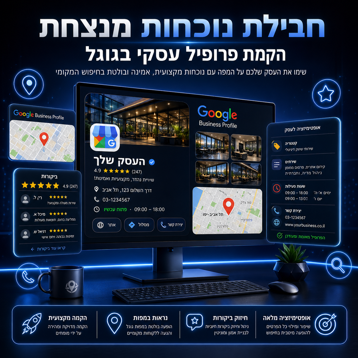 חבילת נוכחות מנצחת: הקמת פרופיל עסקי בגוגל (Google Business Profile)